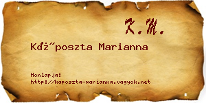 Káposzta Marianna névjegykártya