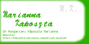 marianna kaposzta business card
