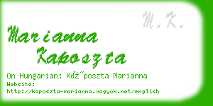 marianna kaposzta business card